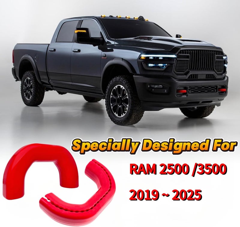 Yinnianets Custom Tow Hook Covers Fits for 2019-2025 RAM 2500/3500,Tow Hitch Cover Car Tow Hooks Compatible with Dodge RAM 2500 and RAM 3500 Accessories 2019-2025 (Red) - Image 2